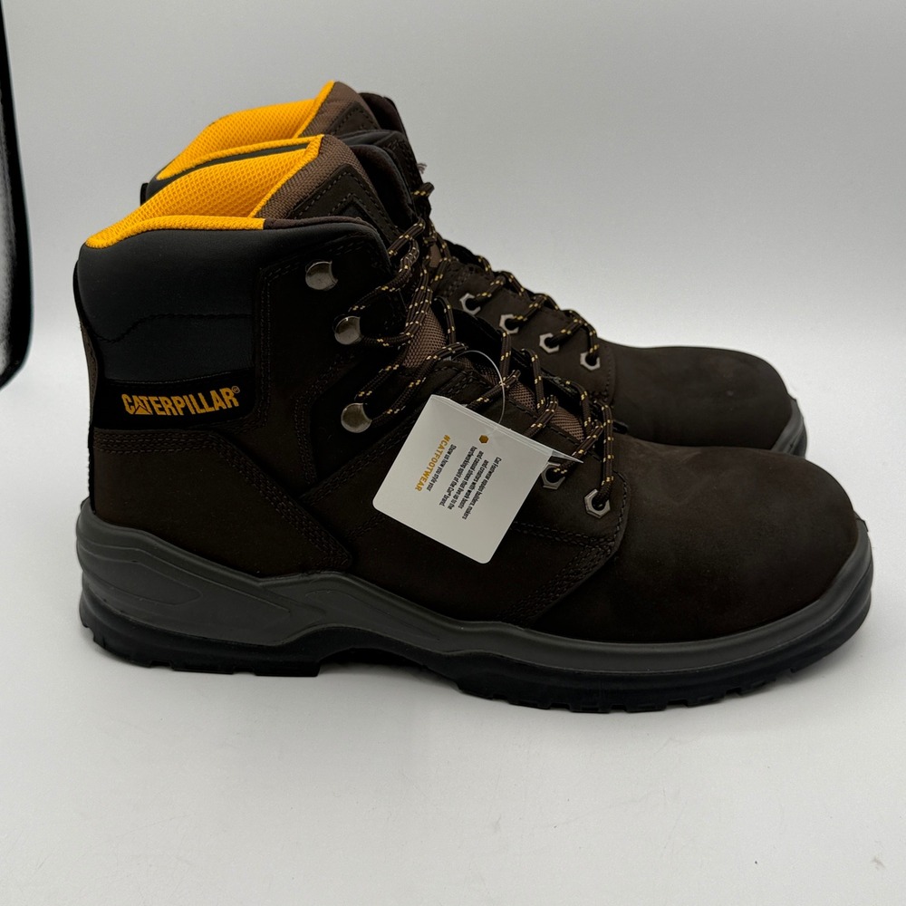 CAT Striver Shoes Men Size 13 Brown Yellow Work P51088